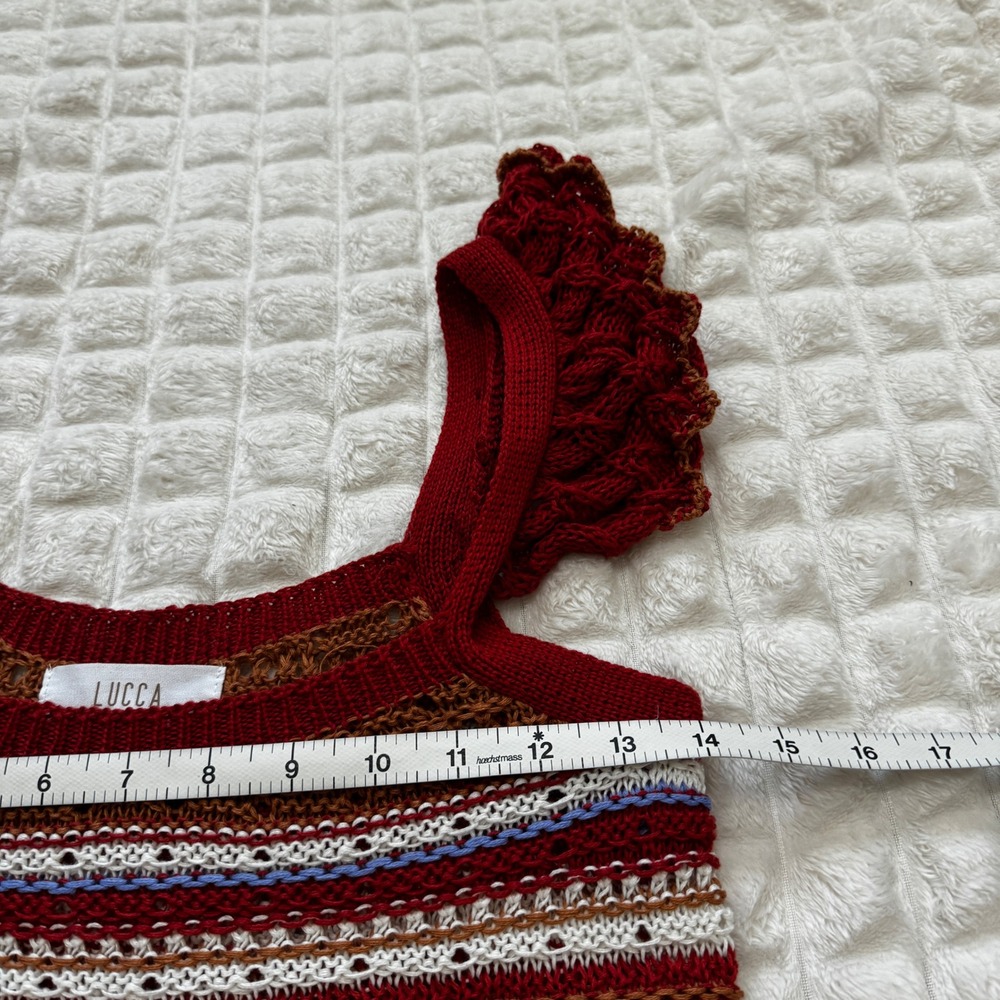 Lucca Small Crochet Knit Maxi Dress Bodycon Fitted Boho Bohemian Festival - Picture 4 of 7